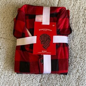 Kid pajama set buffalo plaid size 12